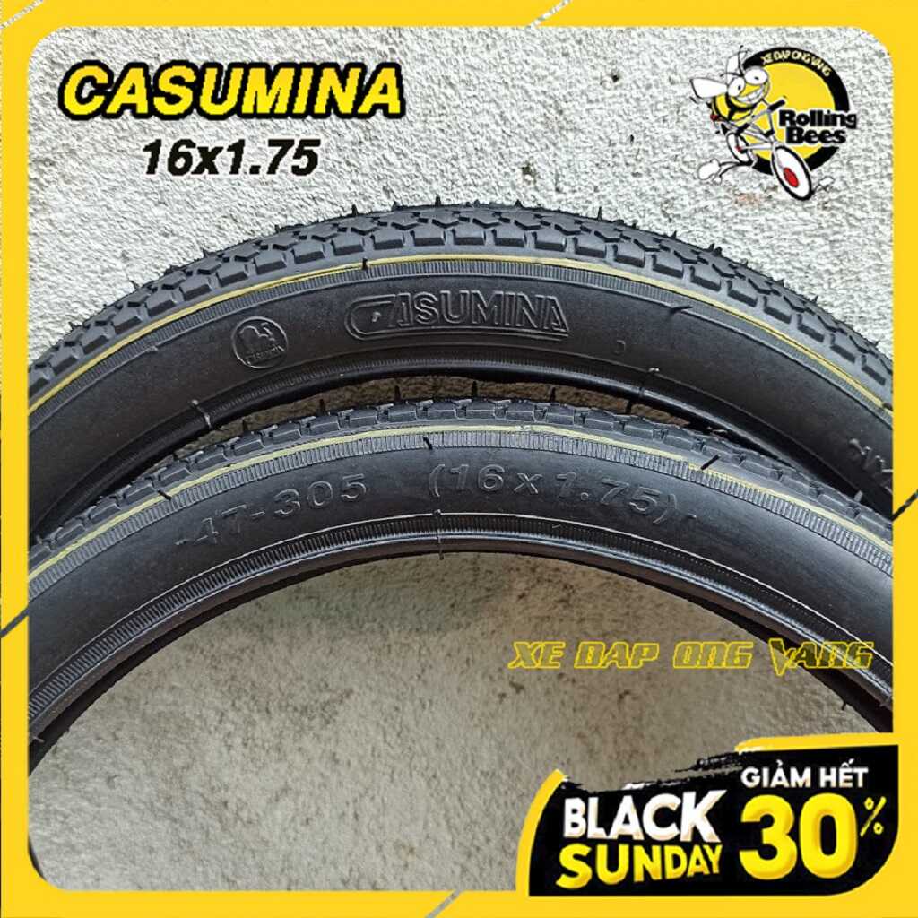 Săm Lốp, Vỏ Ruột Xe Đạp Trẻ Em 16x1.75  Chính Hãng Casumina