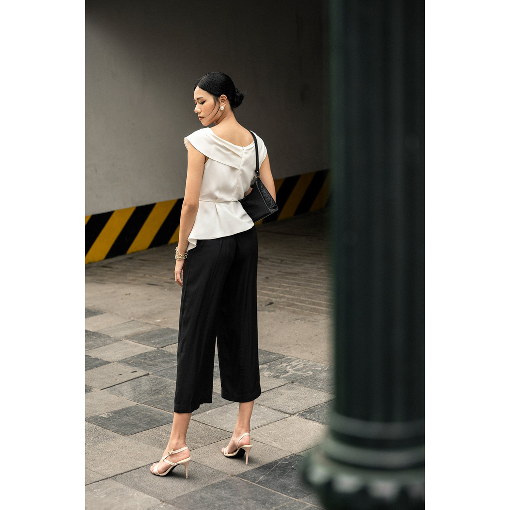 [Mã BMBAU50 giảm 50K đơn 150K] Áo kiểu nữ trễ vai tiểu thư sang chảnh LADY ME by Eva de Eva 21SOTO004T