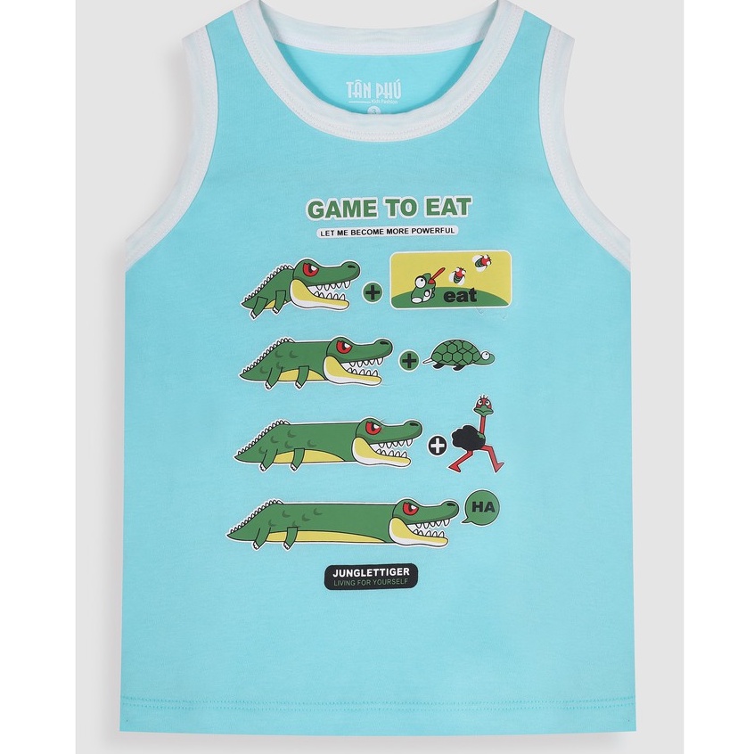 Áo thun bé trai sát nách Rabity họa tiết cá sấu cotton co giãn thoáng mát mặc mùa hè thoải mái cho trẻ em 91002.92229