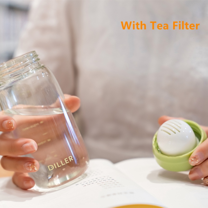 Bình đựng nước Diller D44 với bộ lọc trà không chứa BPA Tritan 300ml cho thể thao và hoạt động ngoài trời