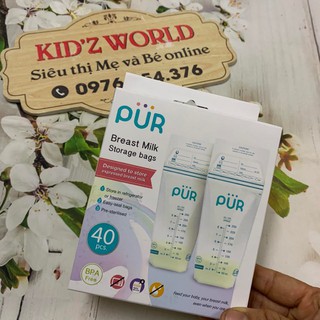 Hộp 40 túi trữ sữa pur mẫu mới nhất 2019