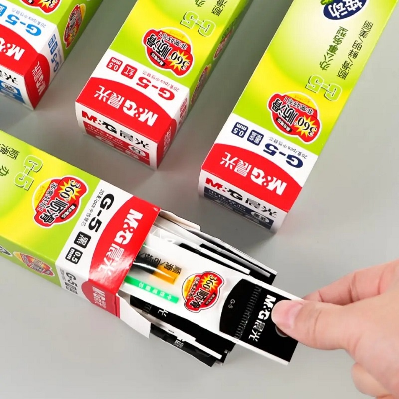 Hộp 20 ruột bút ký gel nước xoay 360 độ M&G G5 / 9018 thay thế cho bút K35 / 02376 / 1163 và bút dạng bấm