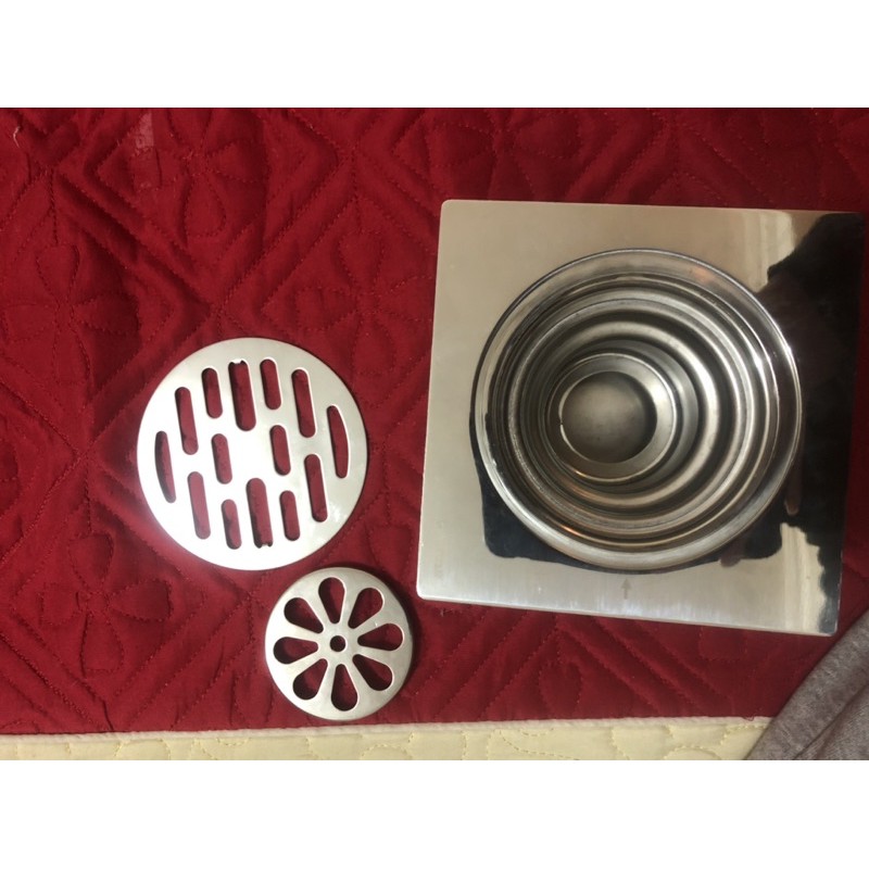 Ga thoát sàn chống mùi inox 304 - dày 2,5ly 12x12cm