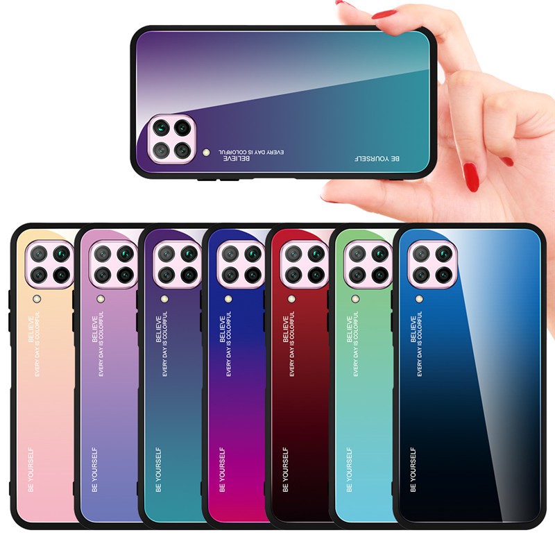 Kính Cường Lực Màu Gradient Cho Huawei P30 P20 Lite 2019 Pro Nova3E Nova4E Nova5I