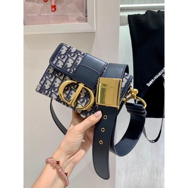 Túi Xách Hoa Xanh Thổ Cẩm Dây Bản To Sz18cm