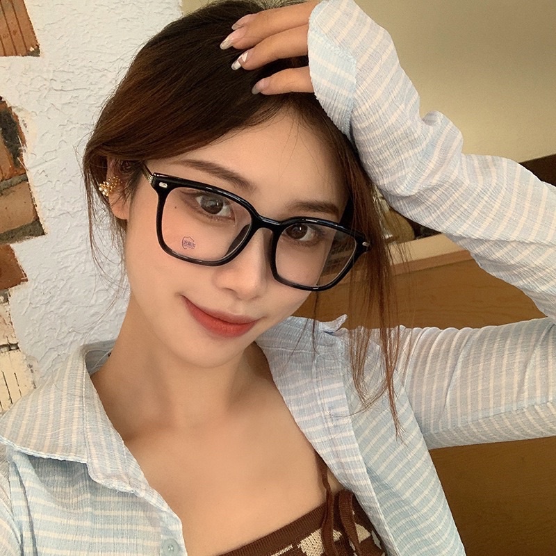 Kính giả cận, gọng cận vuông hợp kim 316 chống ánh sáng xanh, UV400 cao cấp Jolie eyewear