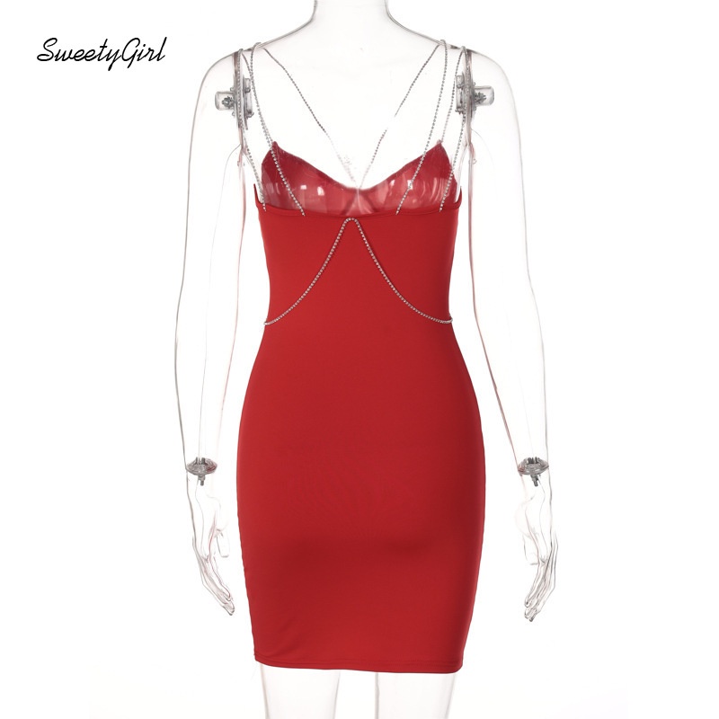 Đầm Hai Dây Phối Dây Xích Đan Chéo Thời Trang Dành Cho Nữ 2022