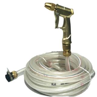 Bộ dây và vòi xịt tăng áp lực nước 300% rửa xe tưới cây 701498 (vòi đồng-dây trắng) [SKM]