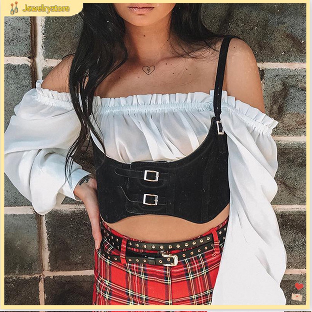 Áo corset giả da hình chữ U không tay dành cho nữ