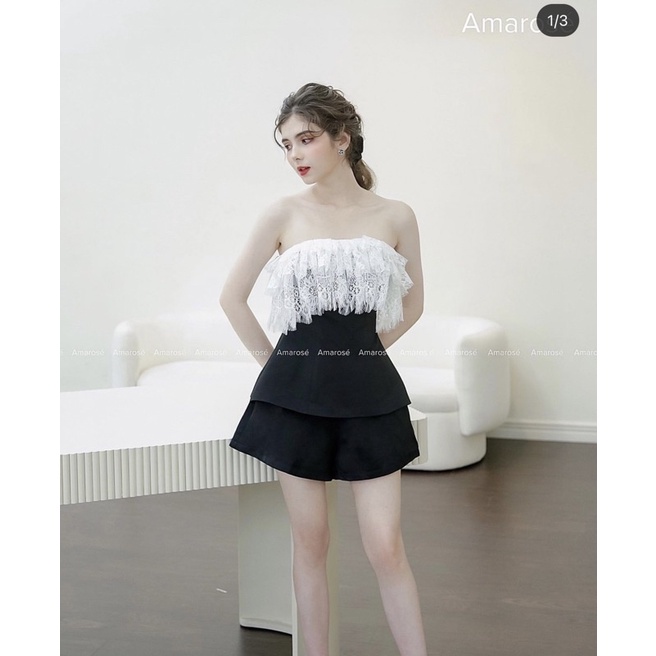 Set áo quây ren + quần giả váy