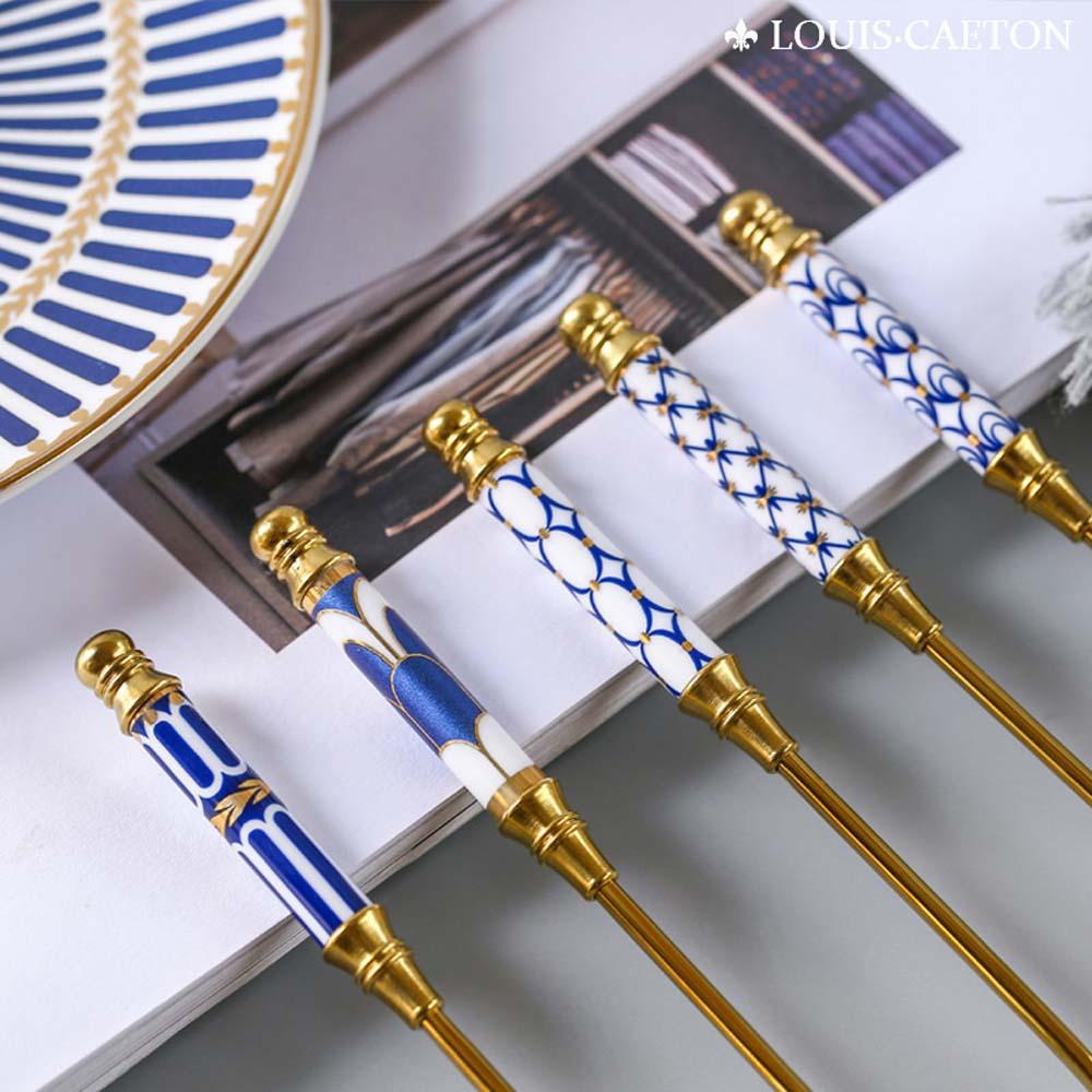 YIYU Muỗng Khuấy Bằng Thép Không Gỉ Tay Cầm Dài Phong Cách Châu Âu