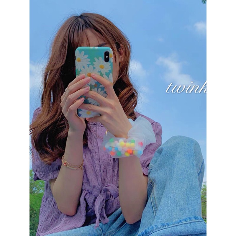 Áo bánh bèo áo kiểu nữ tiểu thư tay ngắn cổ tròn màu tím chất đẹp điệu đà sang chảnh thời trang 2020 | BigBuy360 - bigbuy360.vn