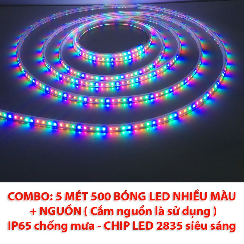 Bộ Dây LED Nhiều Màu 5 Mét Chống Mưa - 500 bóng LED