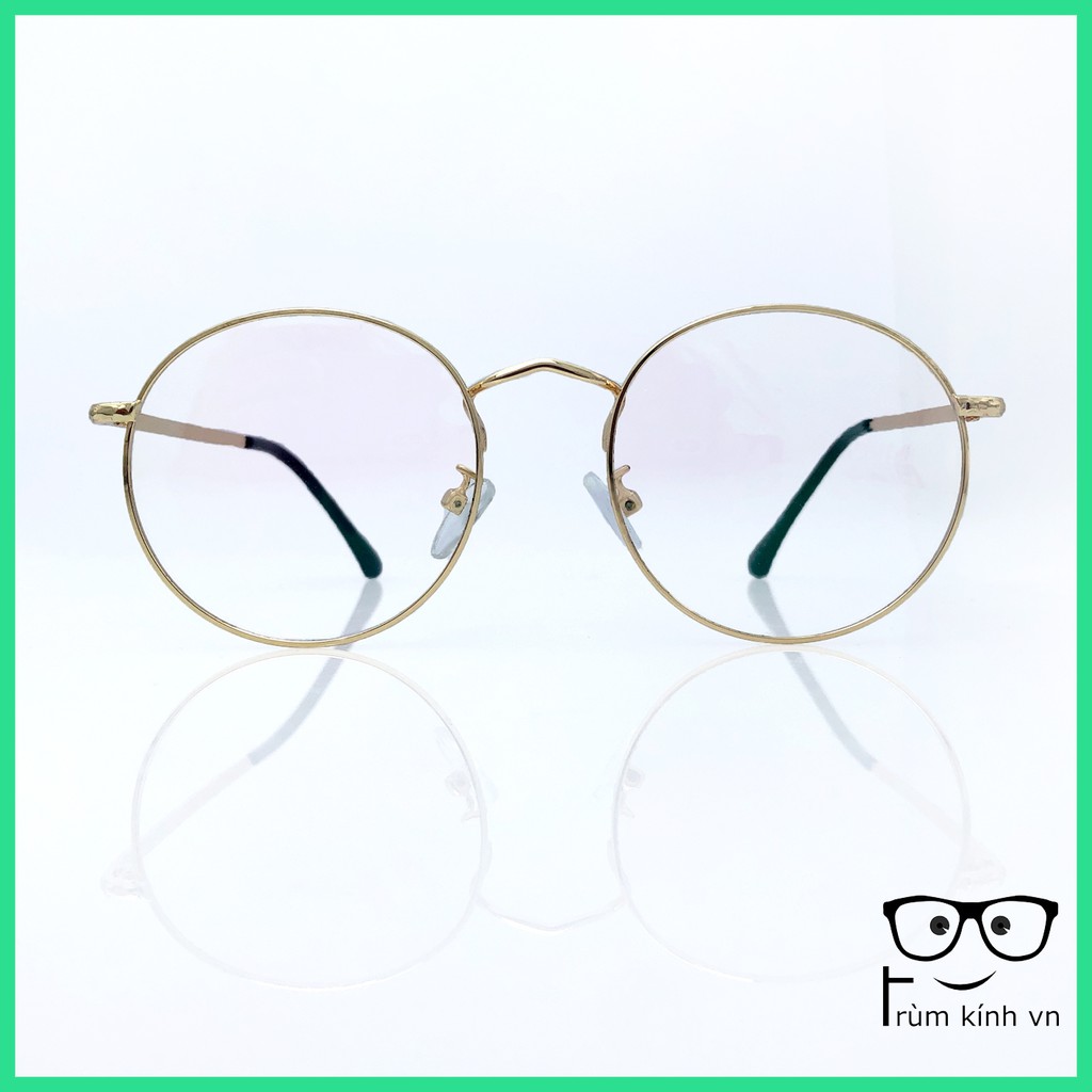 Gọng kính kim loại mắt tròn nam nữ màu sắc thời trang càng kính nhẹ nhàng [GỌNG VÀNG] | BigBuy360 - bigbuy360.vn
