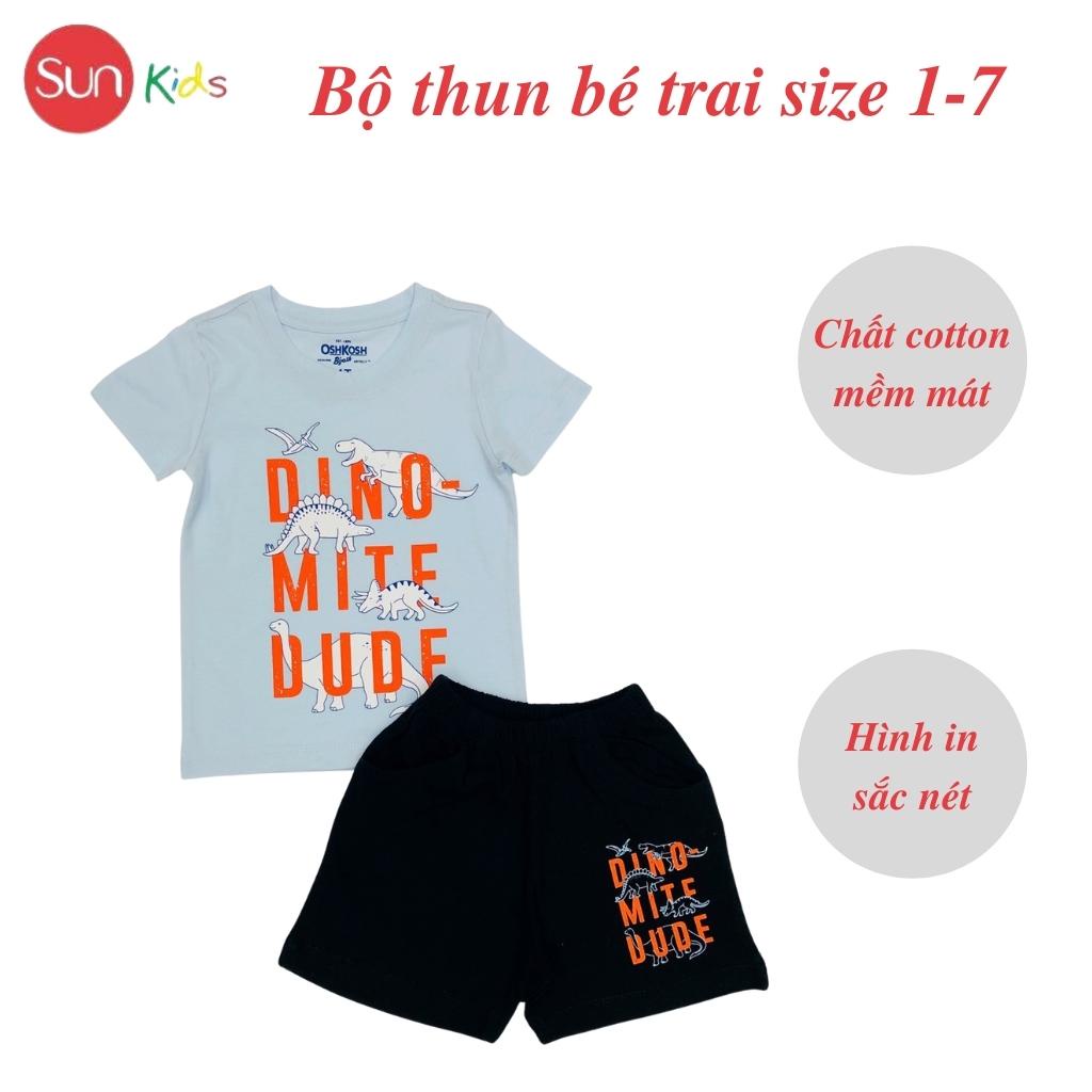 Đồ bộ bé trai, đồ bộ trẻ em chất thun cotton, size 1-7 tuổi, có nhiều màu - SUNKIDS