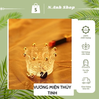 Vương miện thuỷ tinh đựng phụ kiện- mút trang điểm đa năng tiện dụng