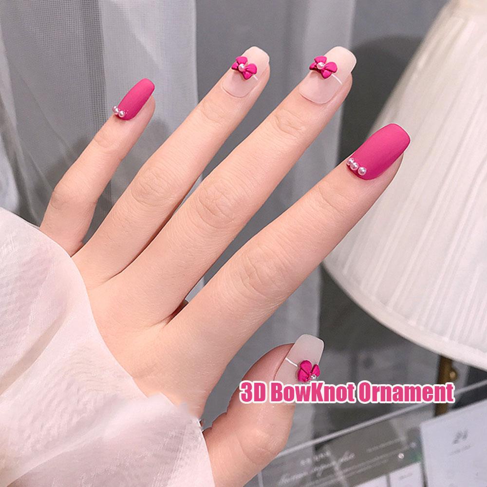 Phụ Kiện Trang Trí Móng Tay Hình Nơ 3D Màu Sắc Kẹo Ngọt Xinh Xắn