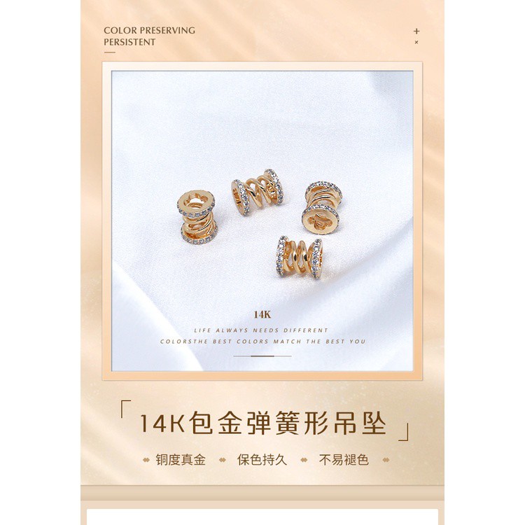 Hạt Xỏ Vòng Eo Bằng Đồng Thau Mạ Vàng 18K Phụ Kiện Làm Trang Sức Thủ Công