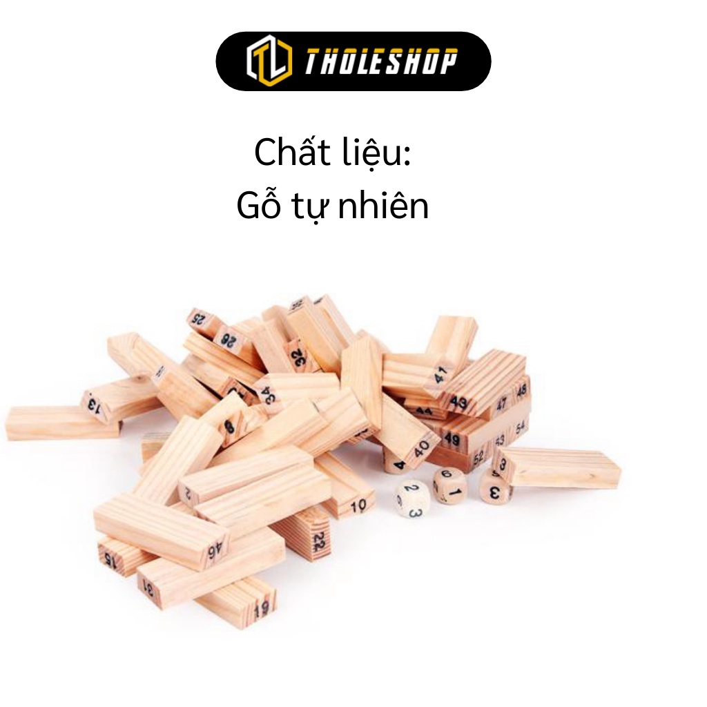 Đồ chơi rút gỗ Wiss Toy - Bộ đồ chơi rút gỗ 54 miếng và 4 xúc xắc - đồ chơi phát triển trí tuệ 2658