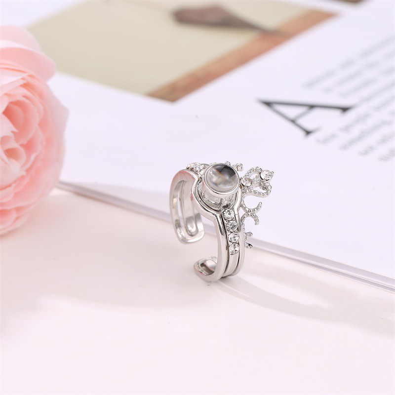 Crown Combination Fashion 100 Languages I Love You Tiver Ring