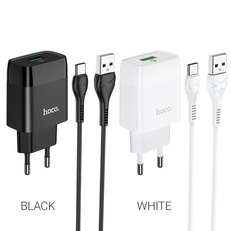 [hoco] BỘ SẠC NHANH 18W HOCO C72Q 1 CỔNG QC3.0 ĐẦU RA USB TYPE C, MICRO