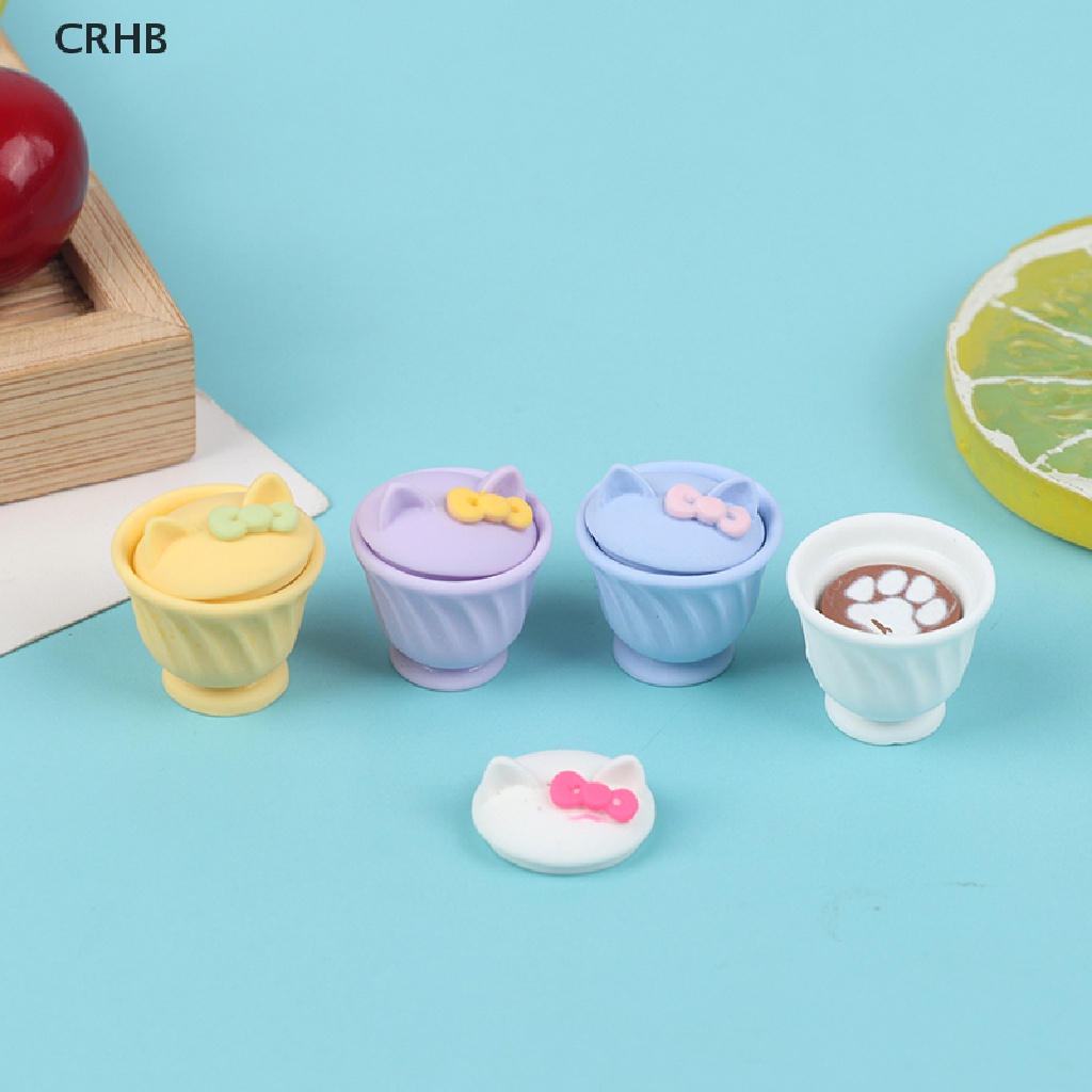 Bộ 4 Tách Uống Cà Phê Hình Mèo Tỉ Lệ 1: 12 Cho Nhà Búp Bê Mới