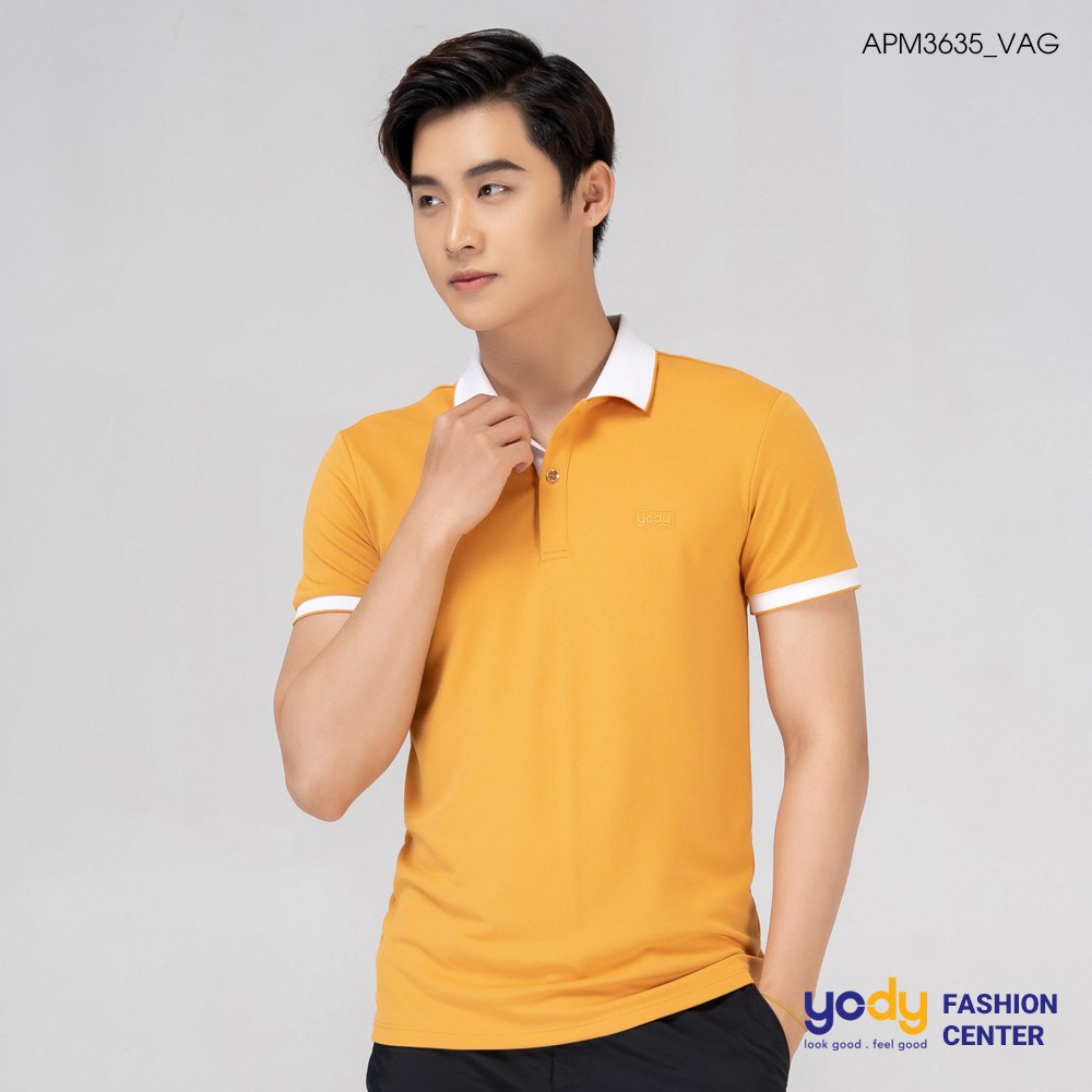 Áo thun nam YODY polo tay ngắn cổ bẻ sợi tự nhiên thoáng mát chuẩn form APM3635 | BigBuy360 - bigbuy360.vn