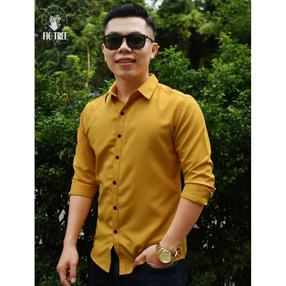 Tổng Hợp Áo Sơ Mi FIGTREE Mẫu Trơn Tay Dài Đơn Giản Lịch Sự Full Size Tới 100kg