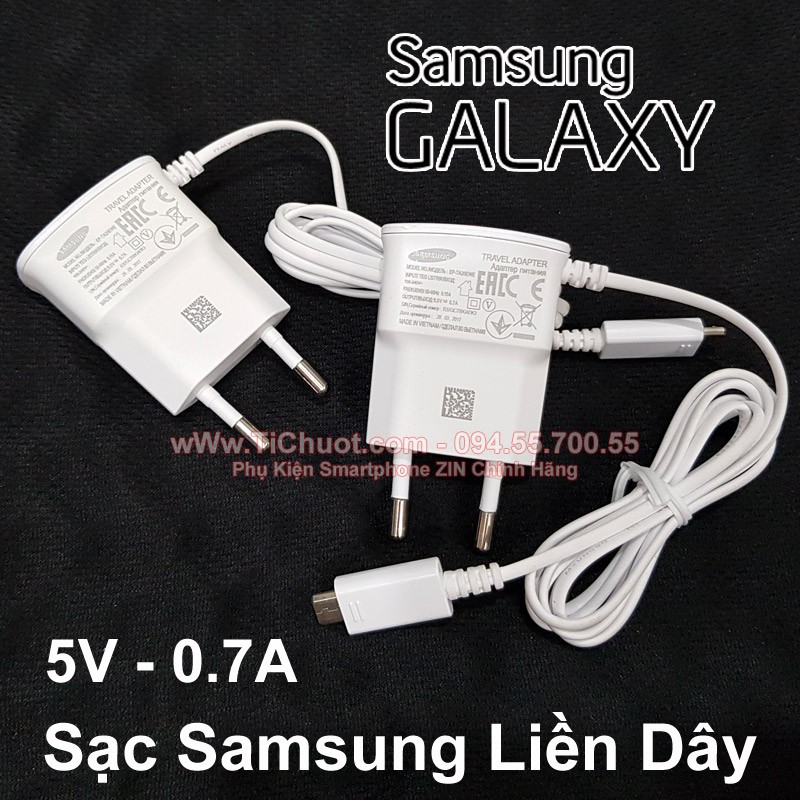 Củ Sạc Samsung 5V-0.7A loại liền dây ZIN Chính Hãng S1, S2, J1, J2