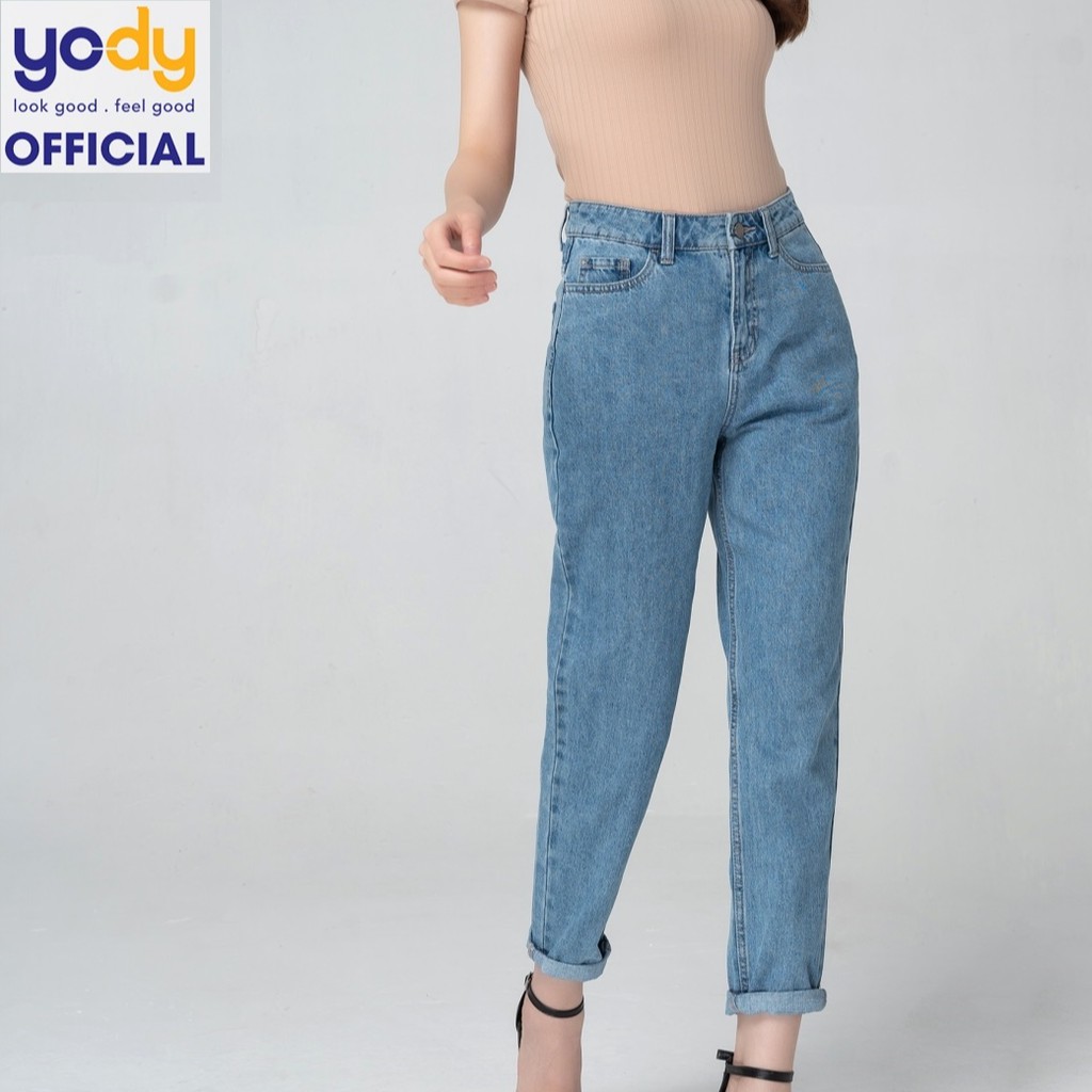 Quần Jean Baggy Cotton Yody Cạp Cao Co Giãn Không Bai Nhão QJN3120