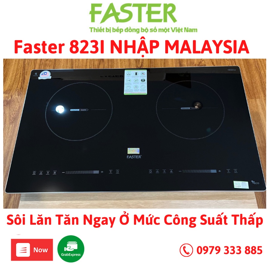 Bếp từ đôi Faster Fs 823i, Mẫu mới nhất 2022, Nhập Khẩu Malaysia