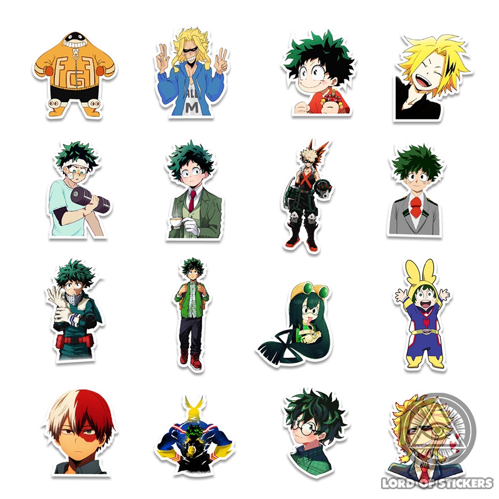Set 50 Hình Dán My Hero Academia Sticker Học Viện Anh Hùng Anime Manga Chống Nước Trang Trí Mũ Bảo Hiểm, Laptop, Vali