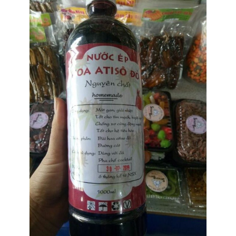 Nước cốt atiso đỏ hương vị Đà Lạt chai 1lit