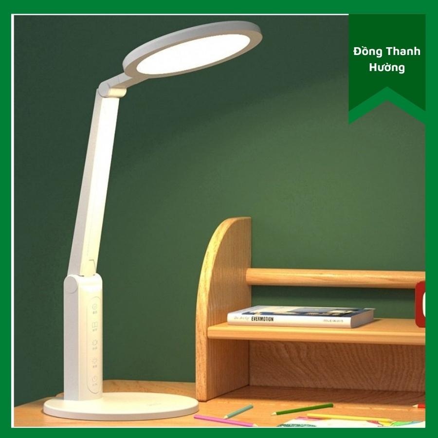 Đèn bàn đĩa tròn chống cận Tojane bảo vệ mắt bóng LED không nhấp nháy đèn học ánh sáng vàng trắng điều chỉnh độ sáng