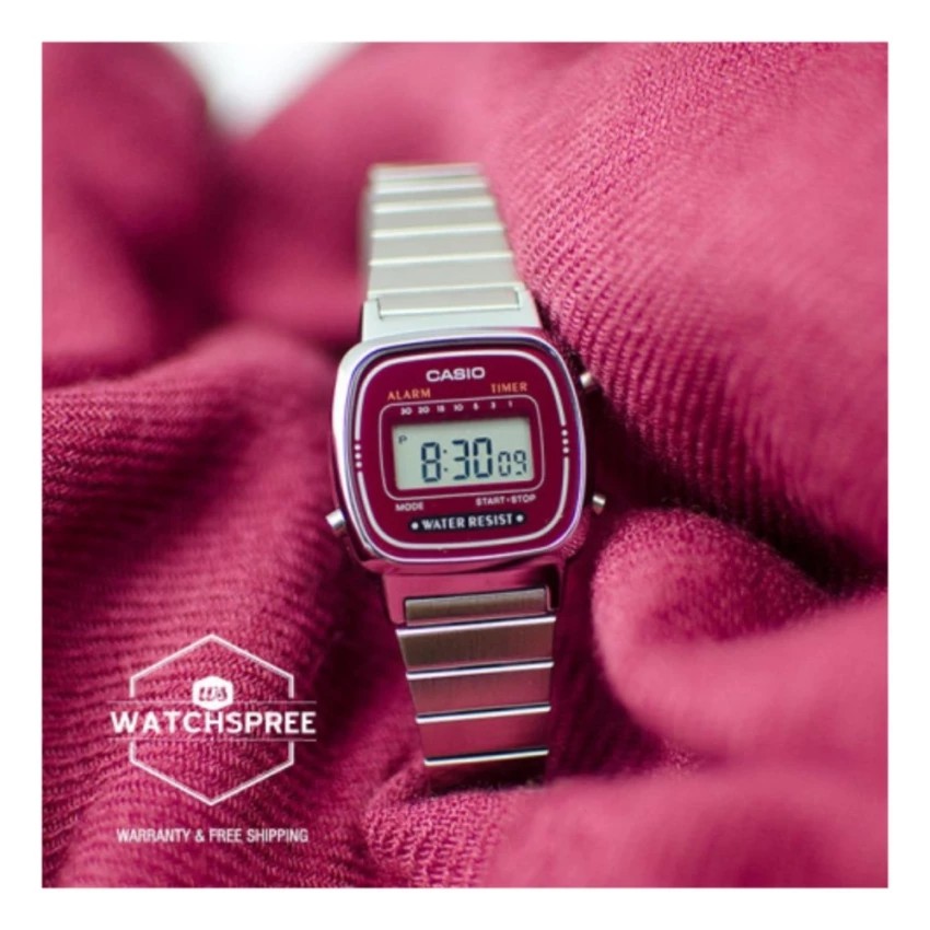 Đồng hồ nữ dây kim loại Casio chính hãng Anh Khuê LA670WA-4DF