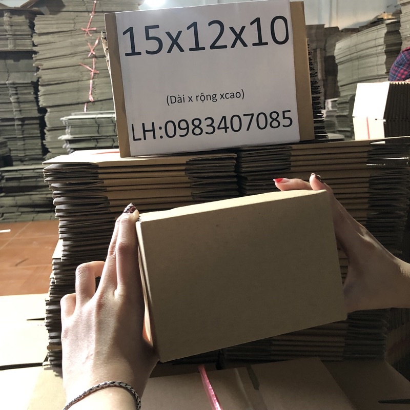 15x12x10 hộp carton đóng hàng giá rẻ (combo 100h)