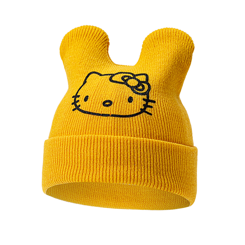 Mũ Len Beanie Mềm Mại In Họa Tiết Hello Kitty Dễ Thương Cho Bé