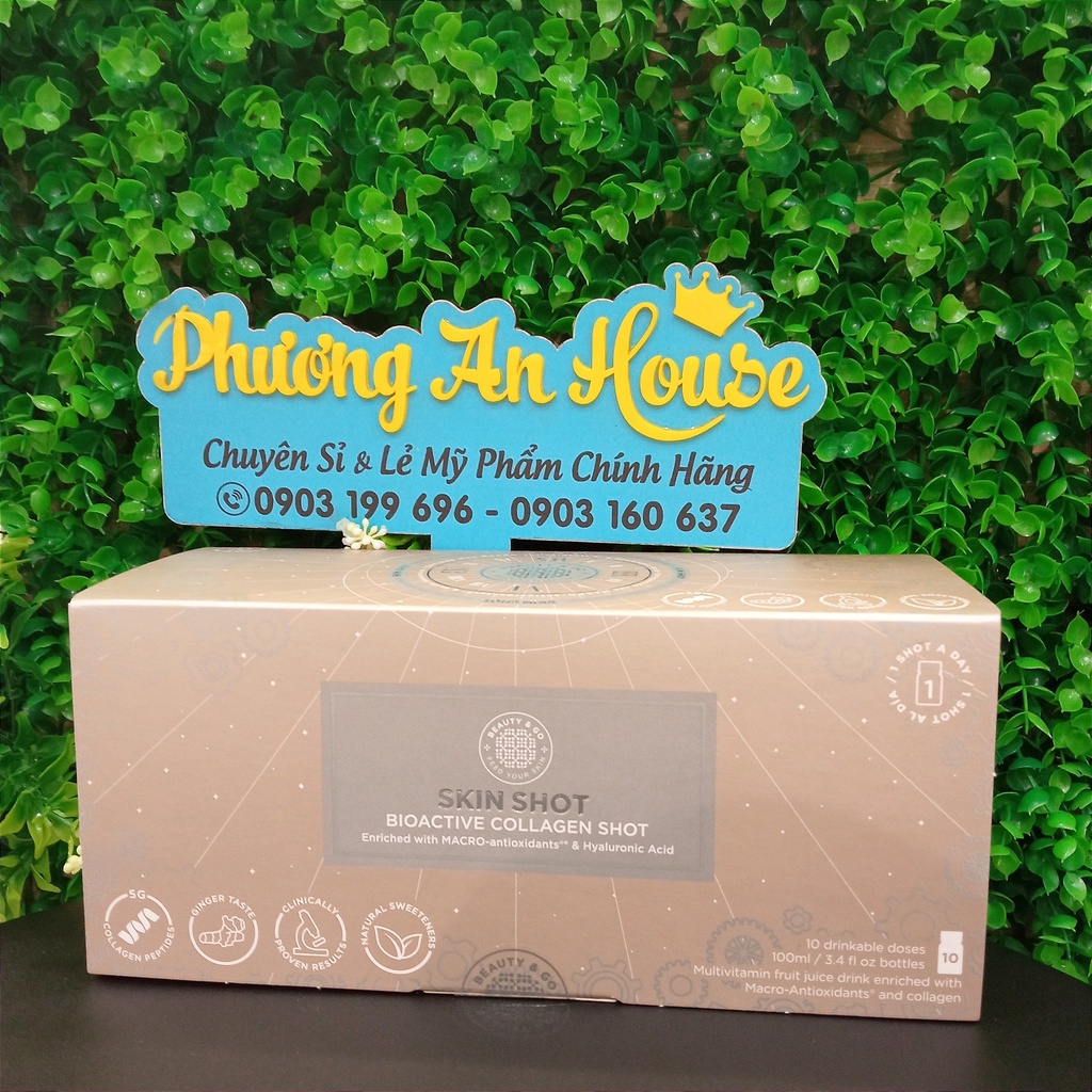 Nước Uống Collagen SkinShot Bioactive Collagen Shot Hộp 10 chai, Collagen Skin Shot Chính Hãng