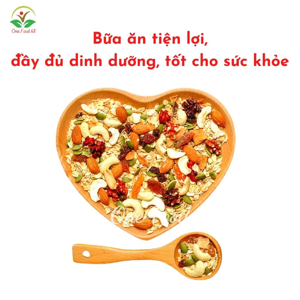 Ngũ Cốc Giảm Cân, Granola Siêu Hạt Ăn Kiêng Dinh Dưỡng Mix 12 Loại Hạt Ăn Liền Giòn Thơm 500gr, Onefood68