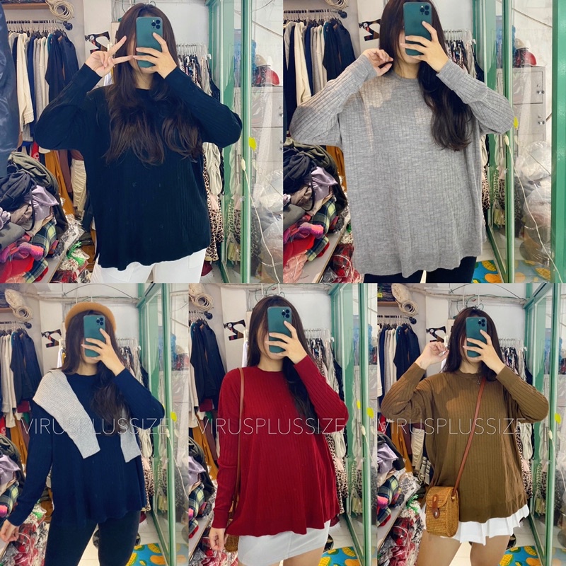 Áo len gân bigsize len mỏng un*