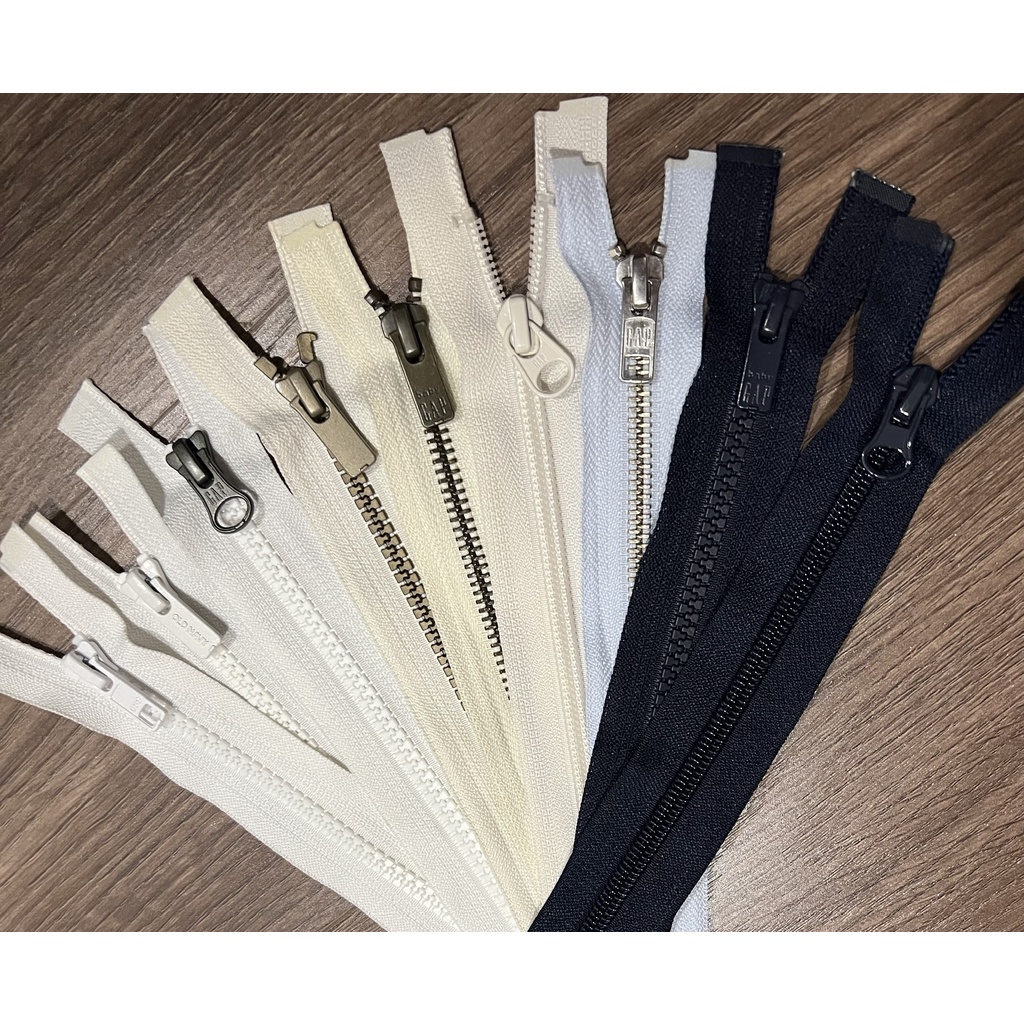 14~44cm-Trắng-xanh nhạt, xanh Navy--Dây kéo YKK,OBO, IDEAL,XBL cho áo khoác, túi xách, thủ công loại tốt hàng vnxk