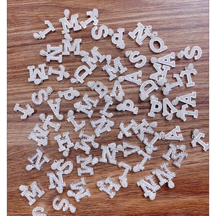 DÂY CHUYỀN BẠC MẶT CHỮ CÁI ĐÍNH ĐÁ CỰC XINH - DÂY CHUYỀN BẠC