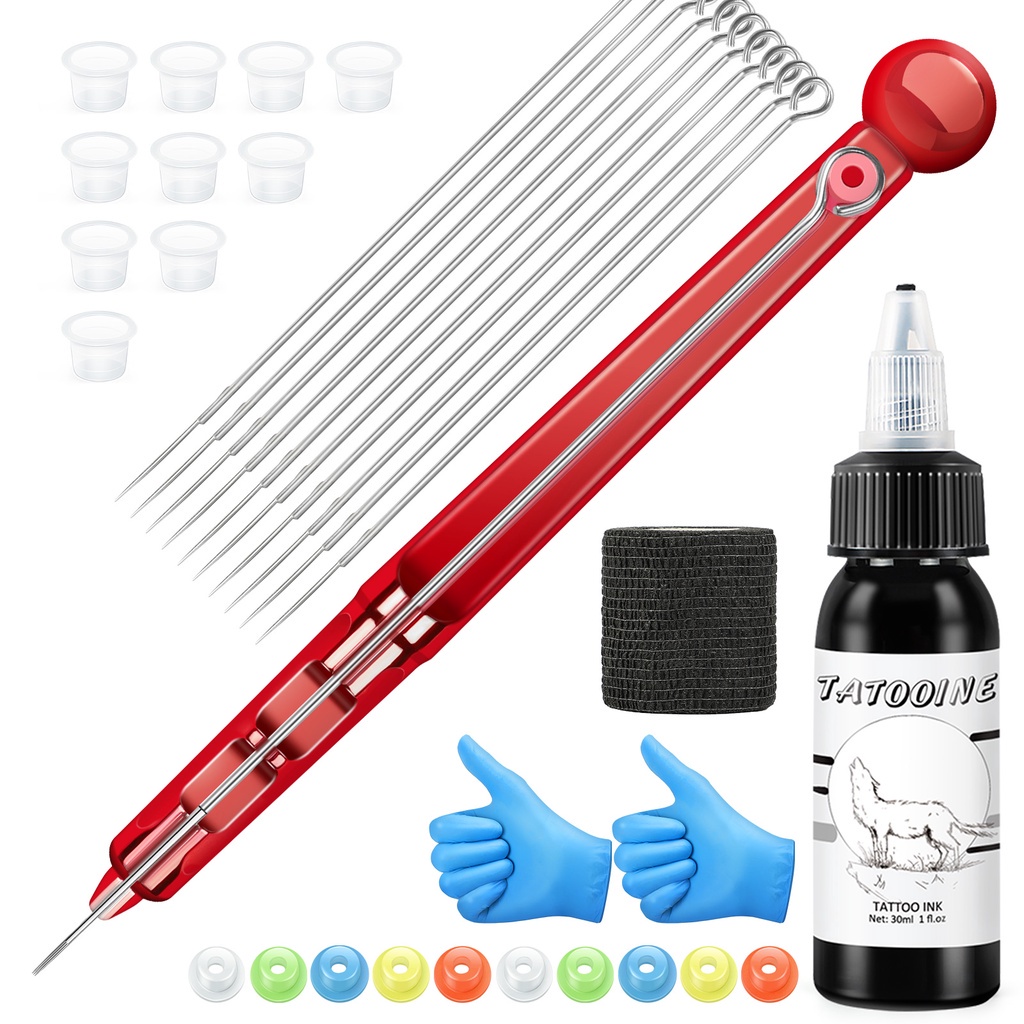 Máy Xăm Cầm Tay Màu Đen 30ml Kèm Mực Xăm Cơ Bản