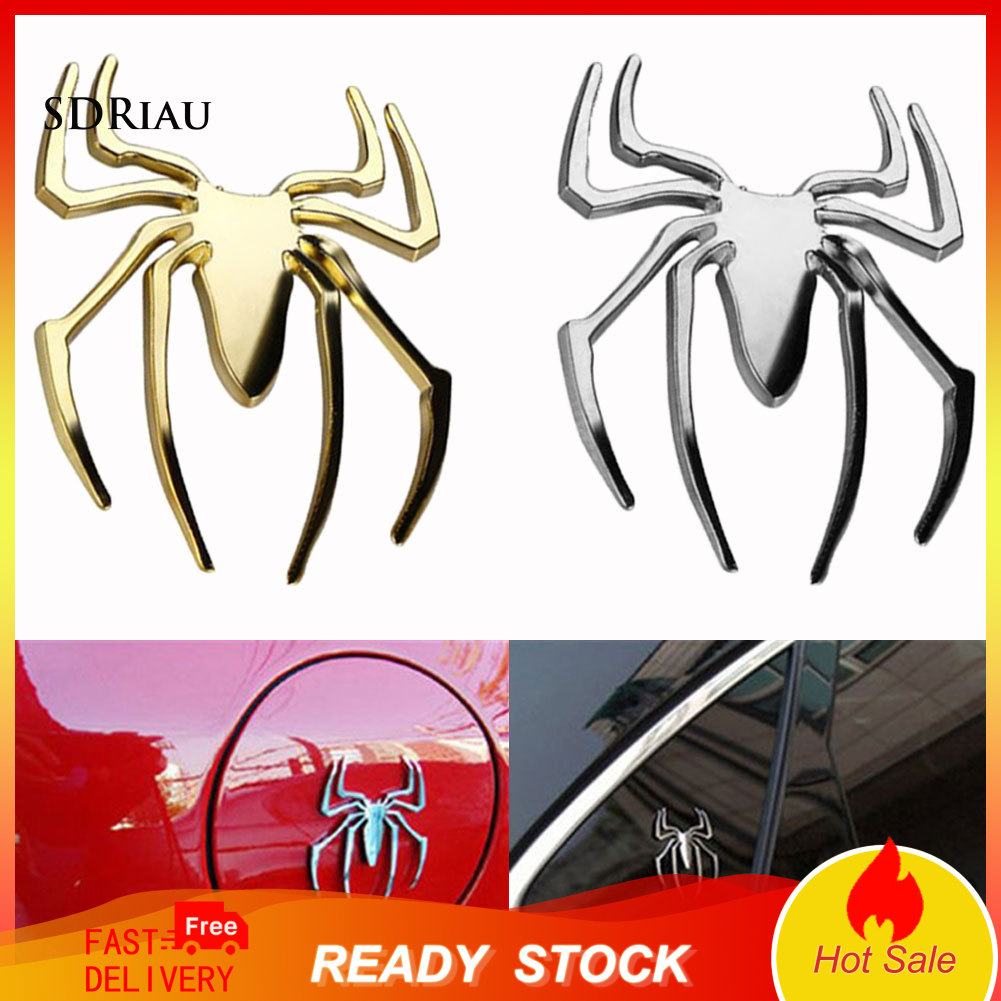 Miếng dán trang trí xe hơi hình con nhện bằng kim loại tùy chọn màu sắc