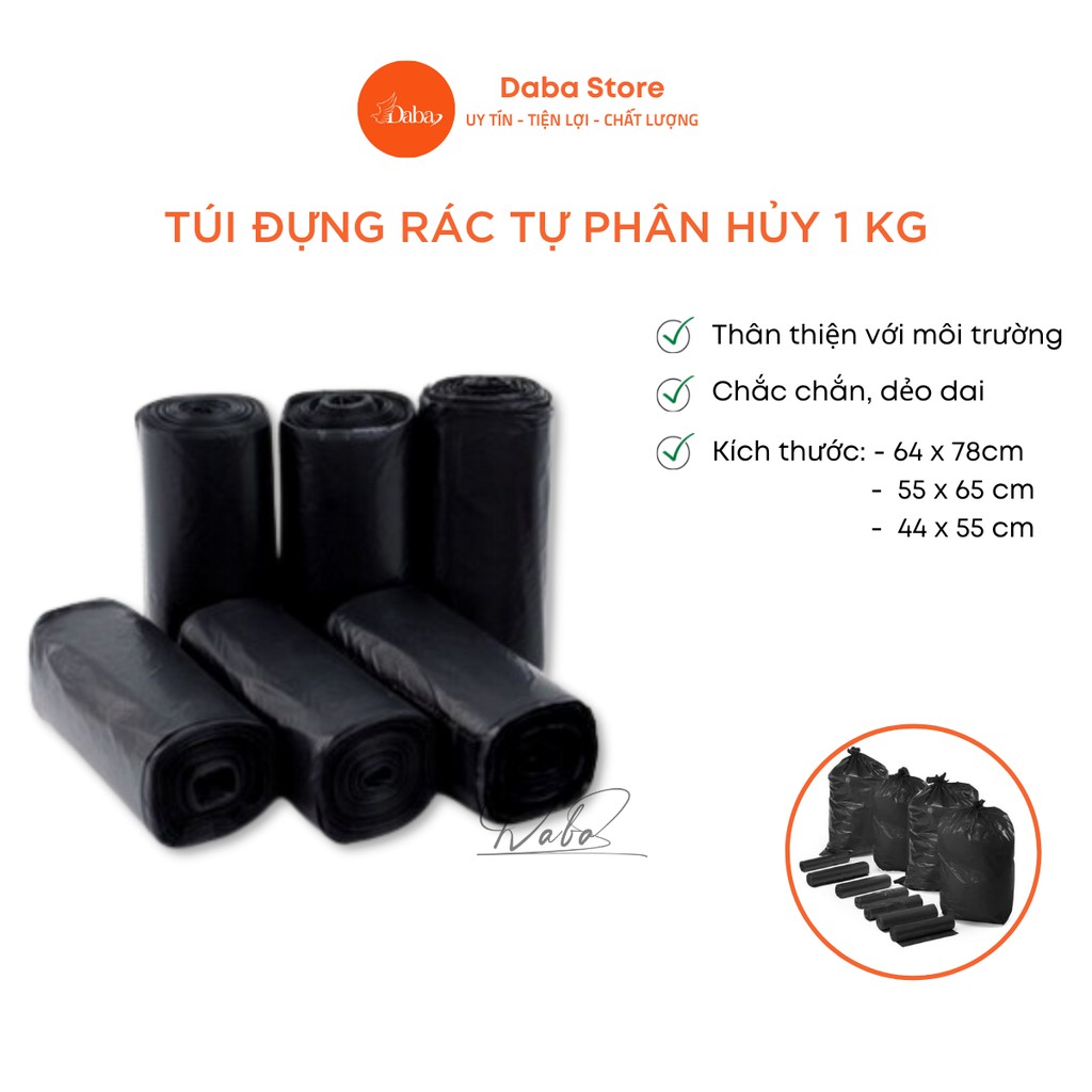 Túi rác tự phân hủy - Túi rác thân thiên với mỗi trường bao rác đen ( 1 Kg )