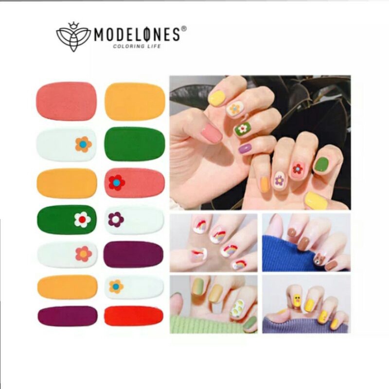 SET 14 STICKER DÁN MÓNG TAY CHỐNG NƯỚC MODELONES &amp; DŨA MÓNG CHO HỌC SINH