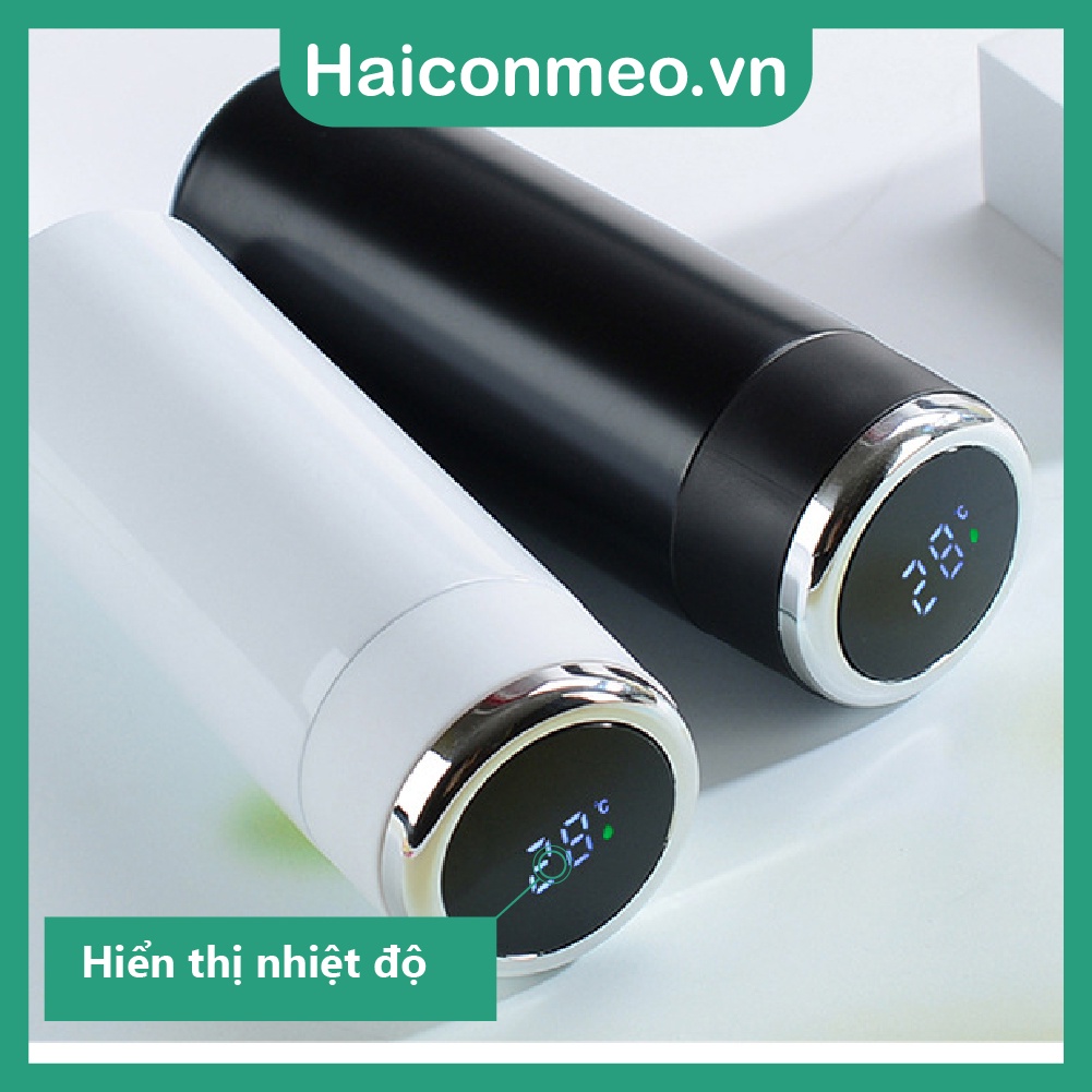 Bình giữ nhiệt lõi inox 304 màu trơn cảm ứng đèn LED hiển thị nhiệt độ, 400ml