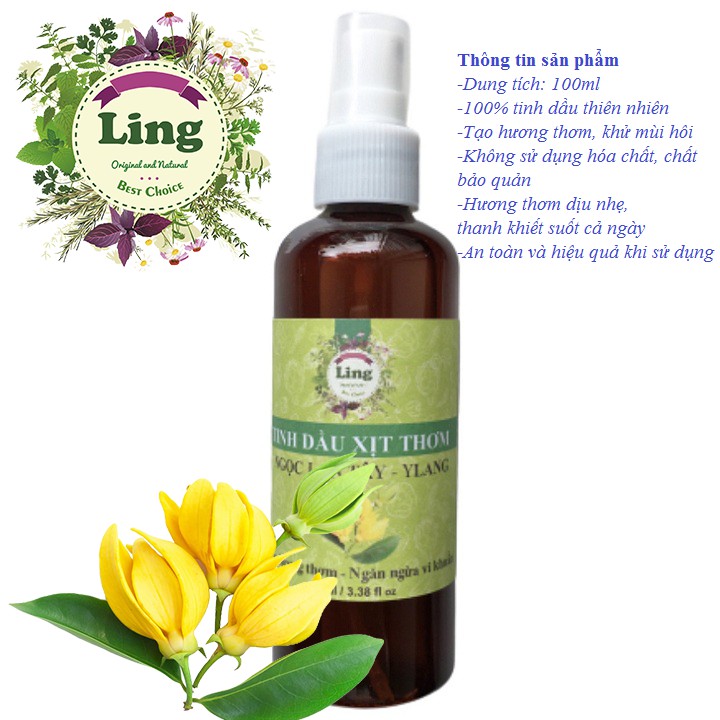 Tinh dầu thiên nhiên Ngọc Lan Tây Xịt phòng 100ml đuổi muỗi khử mùi thơm phòng