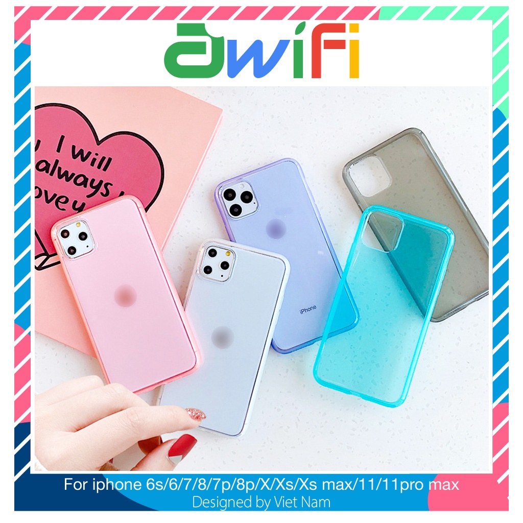 Ốp lưng iphone siêu dày viền mờ 5/5s/6/6plus/6s/6splus/7/7plus/8/8plus/x/xr/xs/11/12/13/pro/max/plus/promax - Awifi H1-1