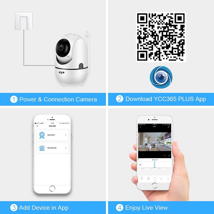 Camera IP WIFI eye chống trộm 1080P Phần mềm C1C (Tùy Chọn Thẻ Nhớ) | BigBuy360 - bigbuy360.vn